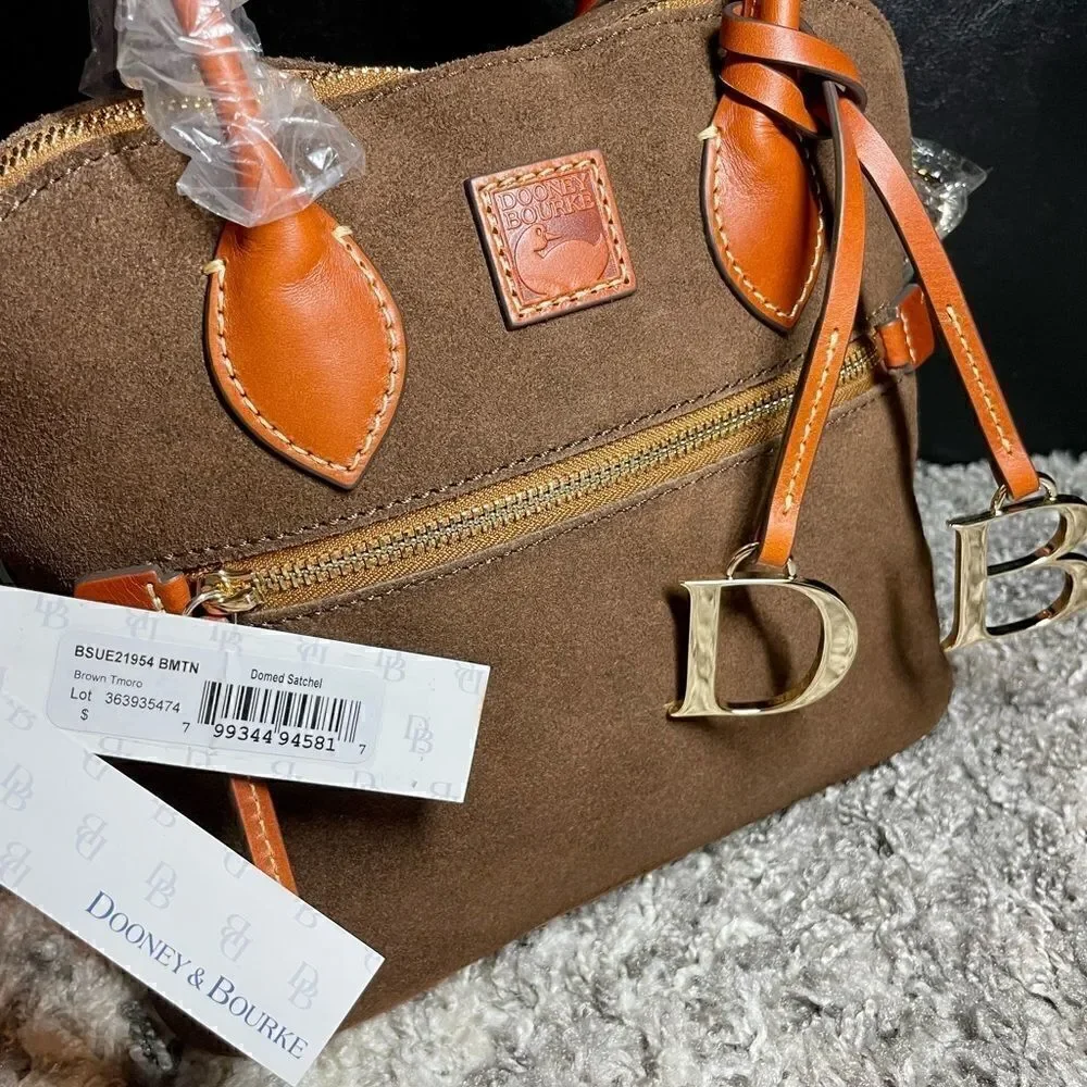 NWT Dooney & Bourke Suede Domed Satchel